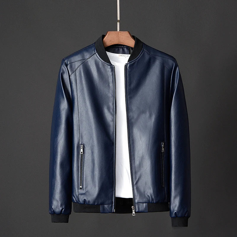 Loose Fit PU Leather Jacket