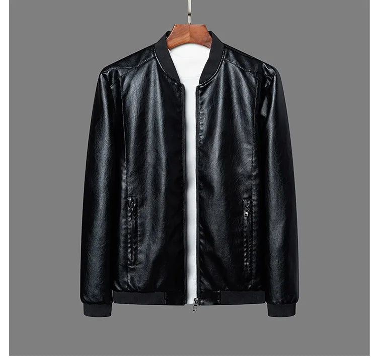 Loose Fit PU Leather Jacket