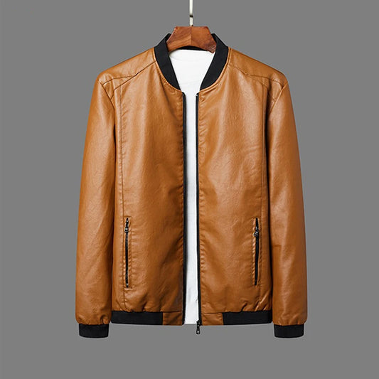 Loose Fit PU Leather Jacket