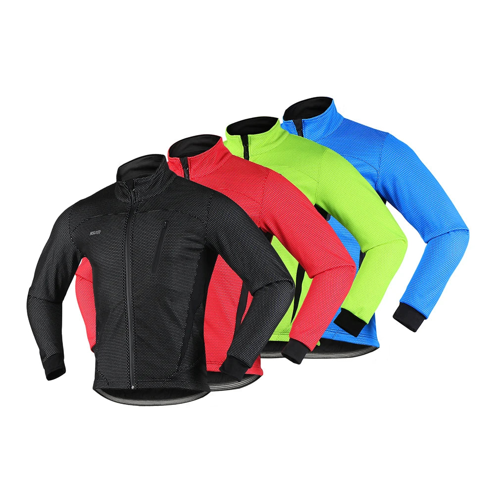 Men’s Thermal Waterproof Cycling Jacket with Mandarin Collar