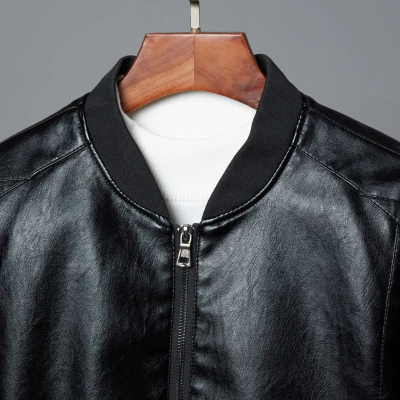 Loose Fit PU Leather Jacket