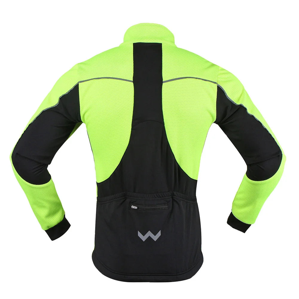 Men’s Thermal Waterproof Cycling Jacket with Mandarin Collar