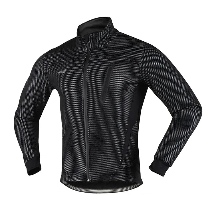 Men’s Thermal Waterproof Cycling Jacket with Mandarin Collar