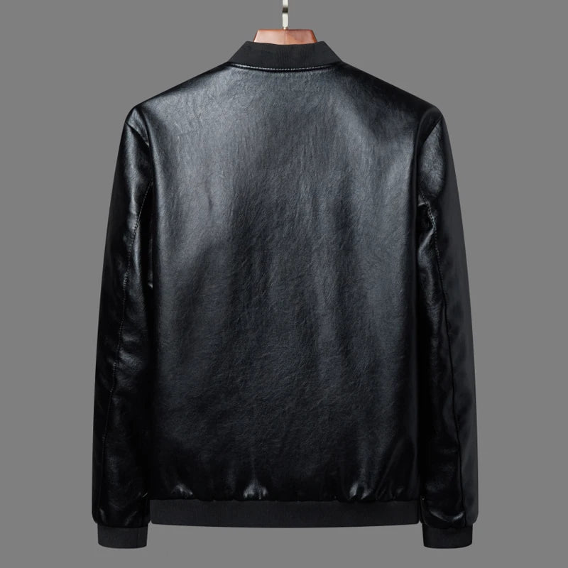 Loose Fit PU Leather Jacket