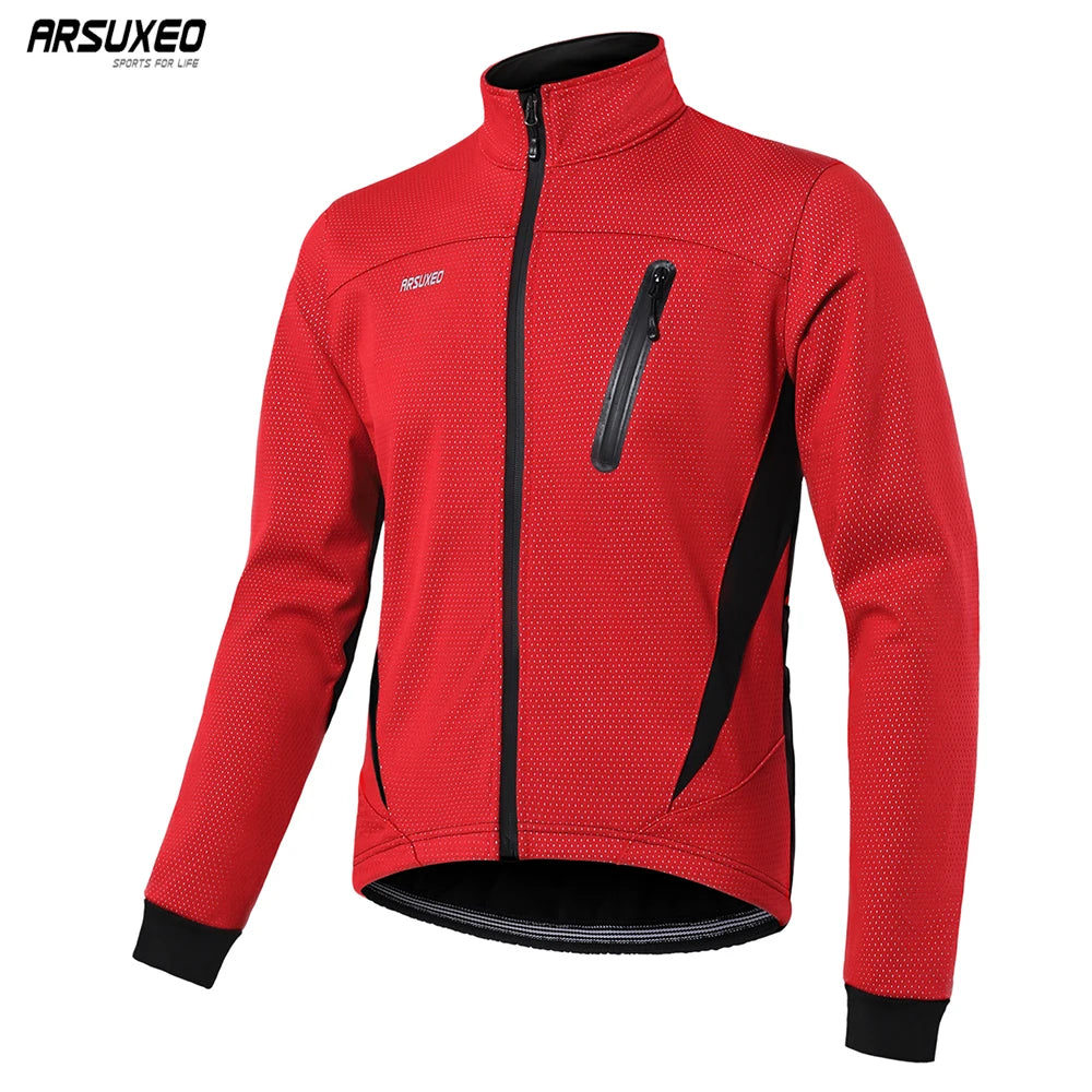 Men’s Thermal Waterproof Cycling Jacket with Mandarin Collar