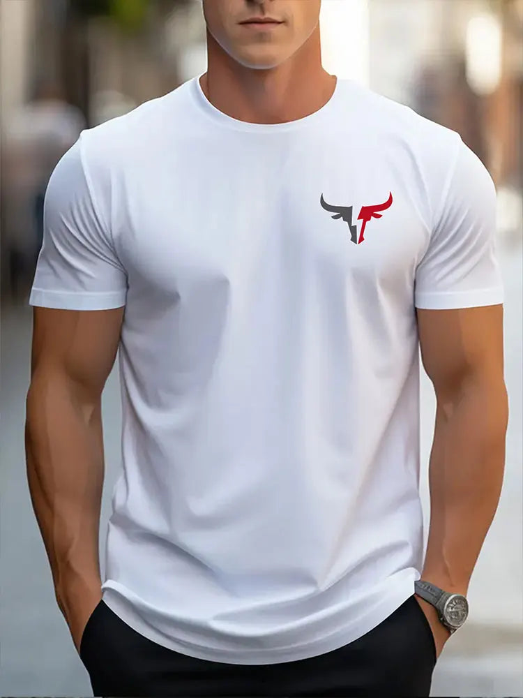 Men’s Short Sleeve Print Tee - Summer Casual Sports Top