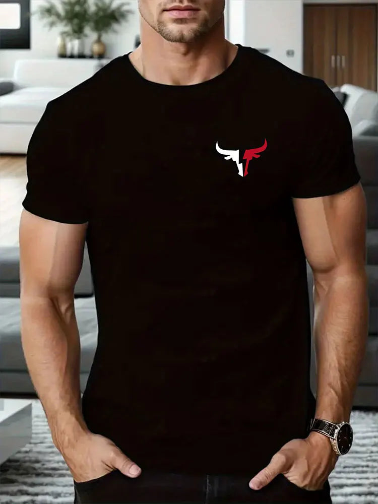 Men’s Short Sleeve Print Tee - Summer Casual Sports Top