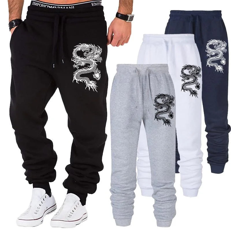 Fashion Casual Dragon Printed Jogger Pants