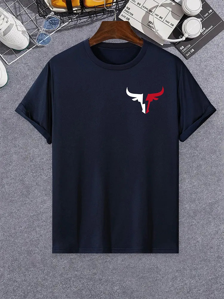 Men’s Short Sleeve Print Tee - Summer Casual Sports Top