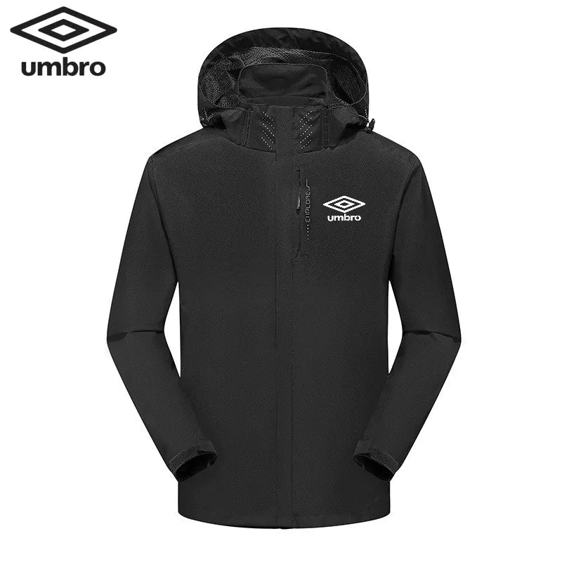 Men’s Casual Thin Polyester Hooded Jacket with Embroidery