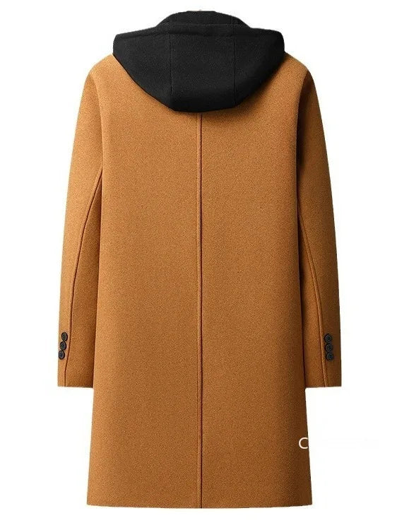 Cashmere Blend Smart Casual Hooded Coat