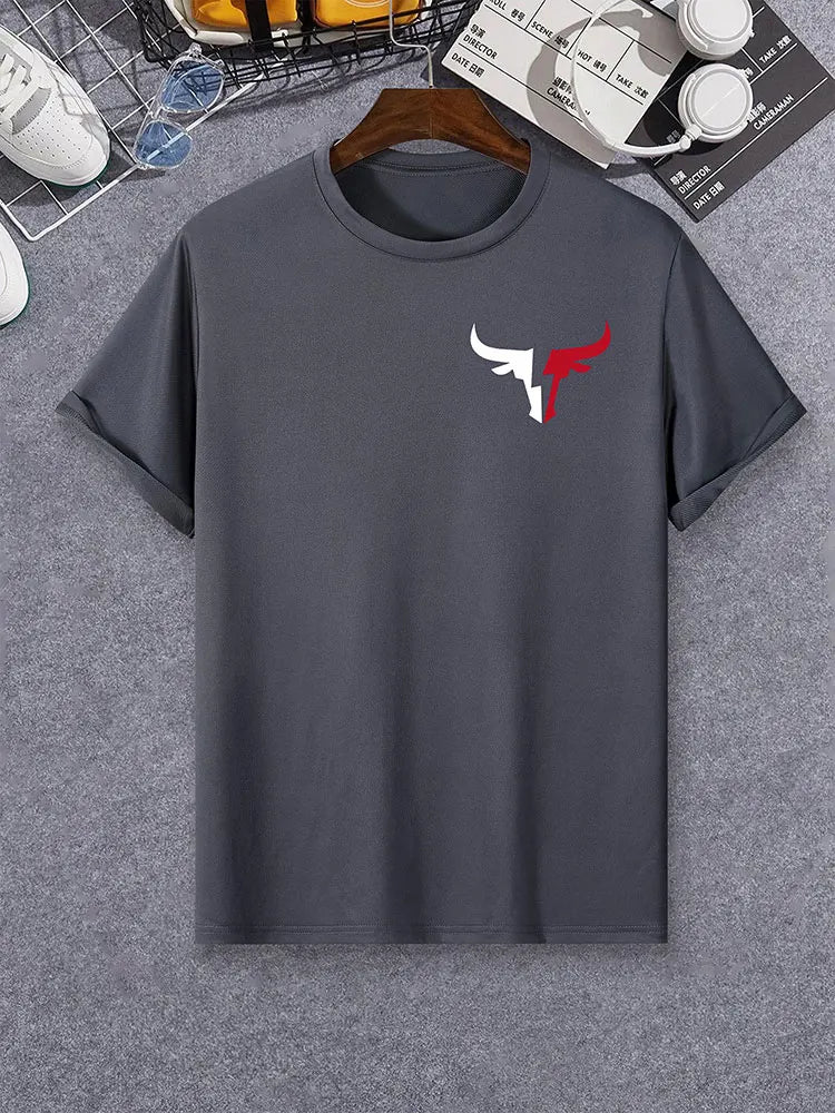 Men’s Short Sleeve Print Tee - Summer Casual Sports Top