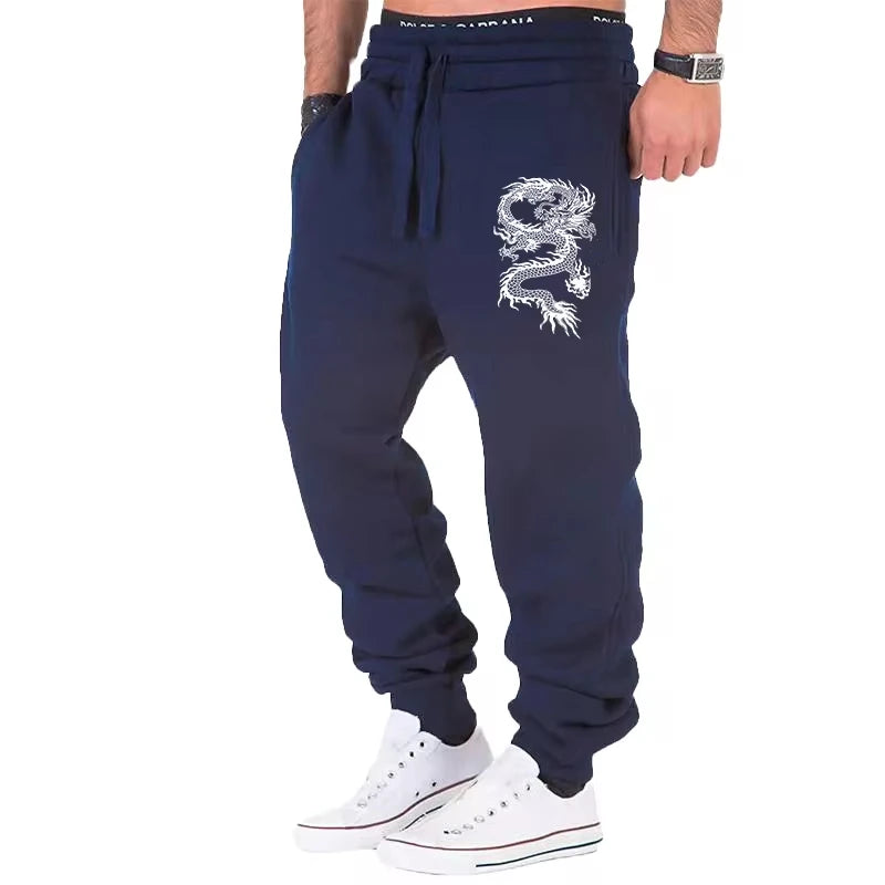 Fashion Casual Dragon Printed Jogger Pants