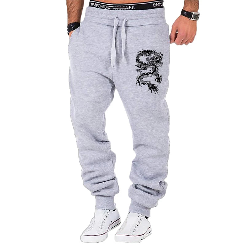 Fashion Casual Dragon Printed Jogger Pants