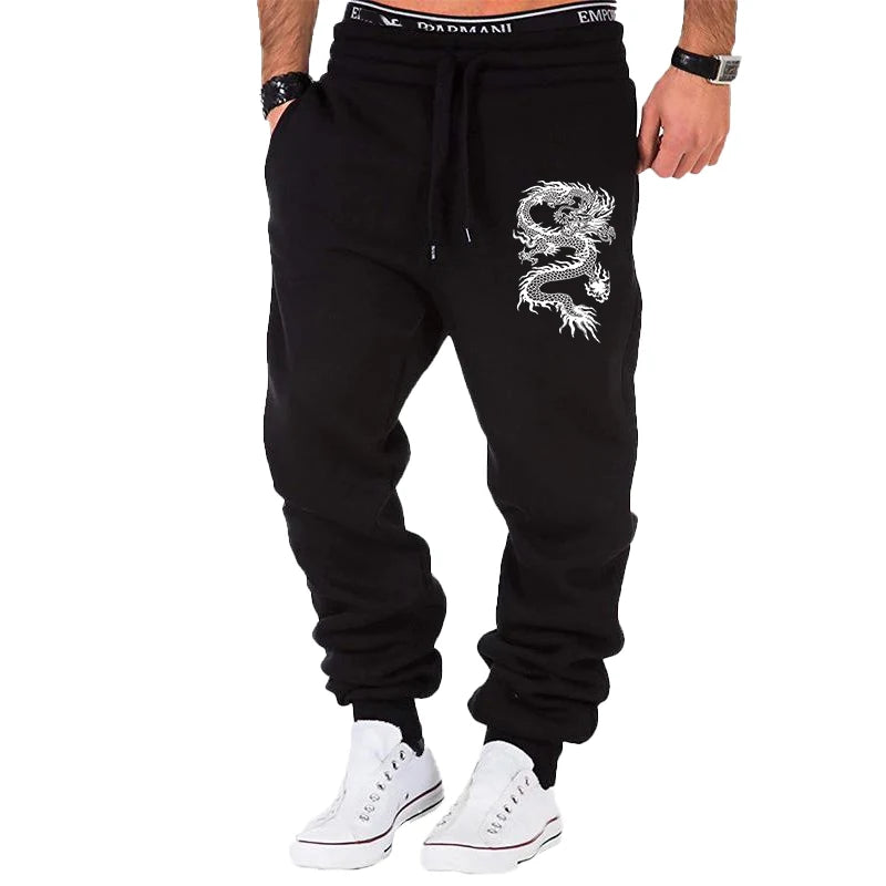 Fashion Casual Dragon Printed Jogger Pants