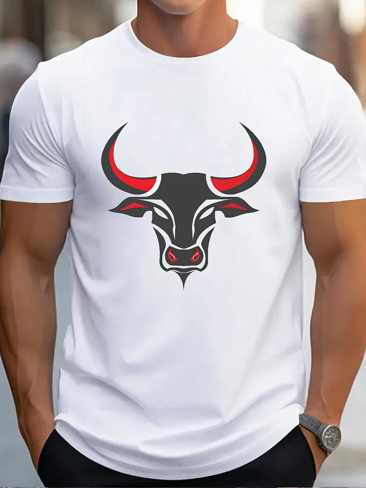 Men’s Short Sleeve Print Tee - Summer Casual Sports Top