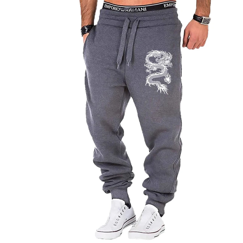 Fashion Casual Dragon Printed Jogger Pants